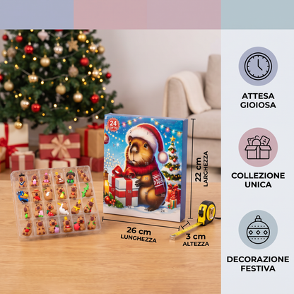 Calendario dell’Avvento natalizio con capibara da 24 giorni – 24 adorabili mini figure