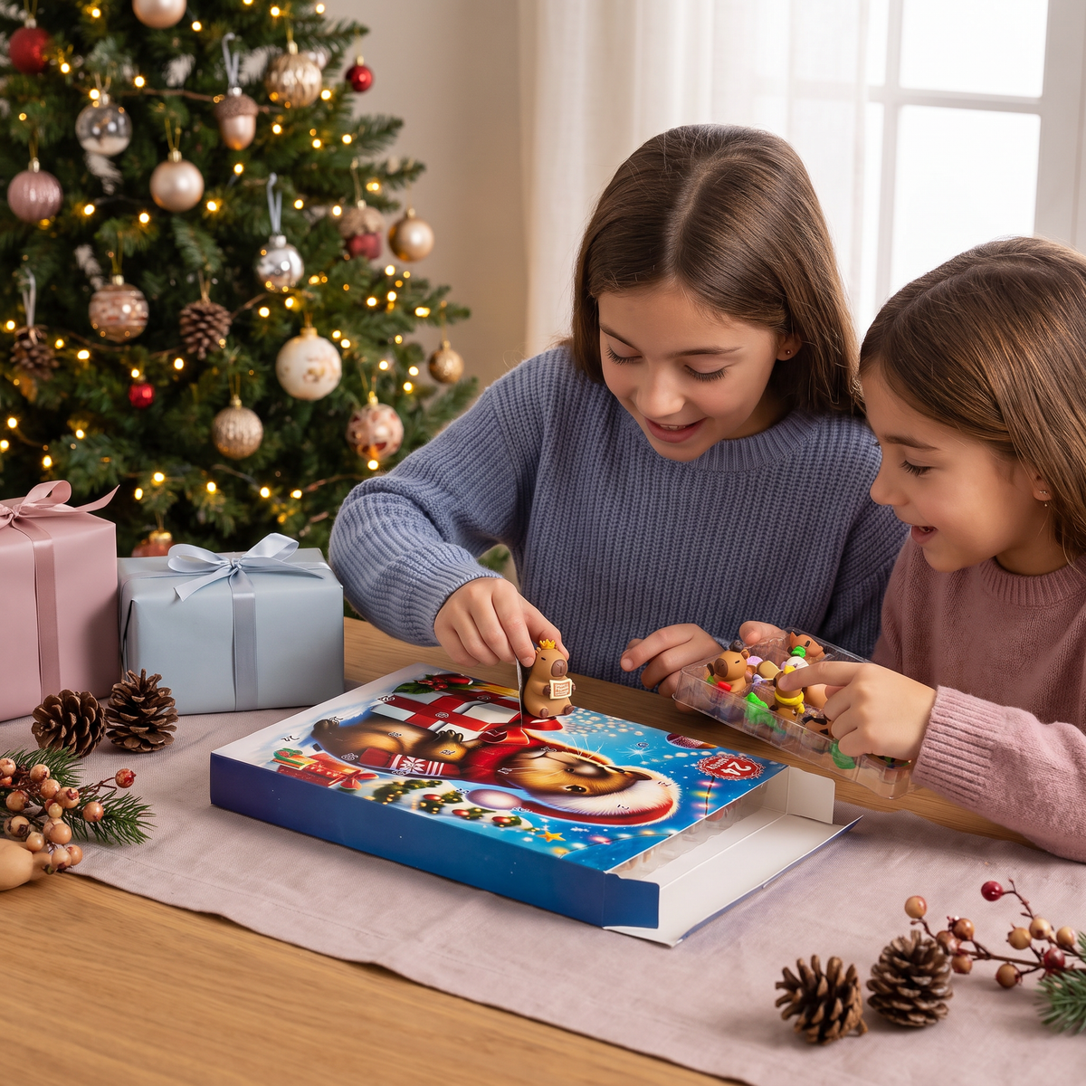 Calendario dell’Avvento natalizio con capibara da 24 giorni – 24 adorabili mini figure