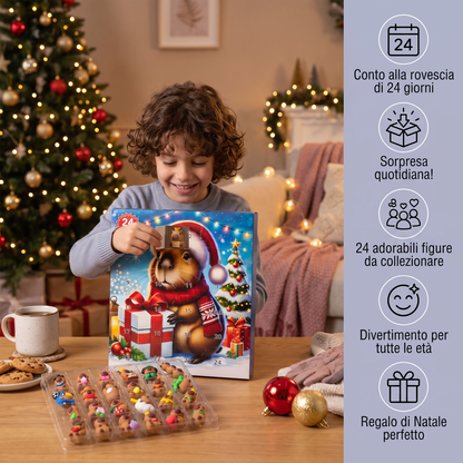 Calendario dell’Avvento natalizio con capibara da 24 giorni – 24 adorabili mini figure