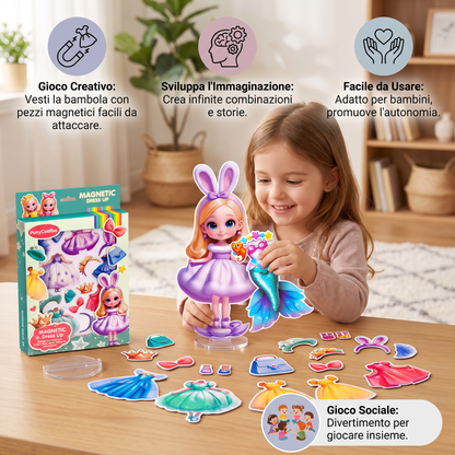 Set di bambole magnetiche da vestire con abiti intercambiabili