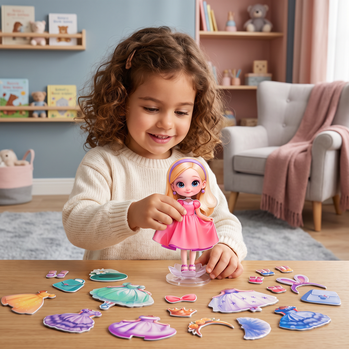 Set di bambole magnetiche da vestire con abiti intercambiabili
