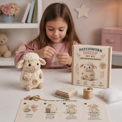 Kit da Cucito Animali DIY – Set per Ornamenti in Tessuto Fatti a Mano