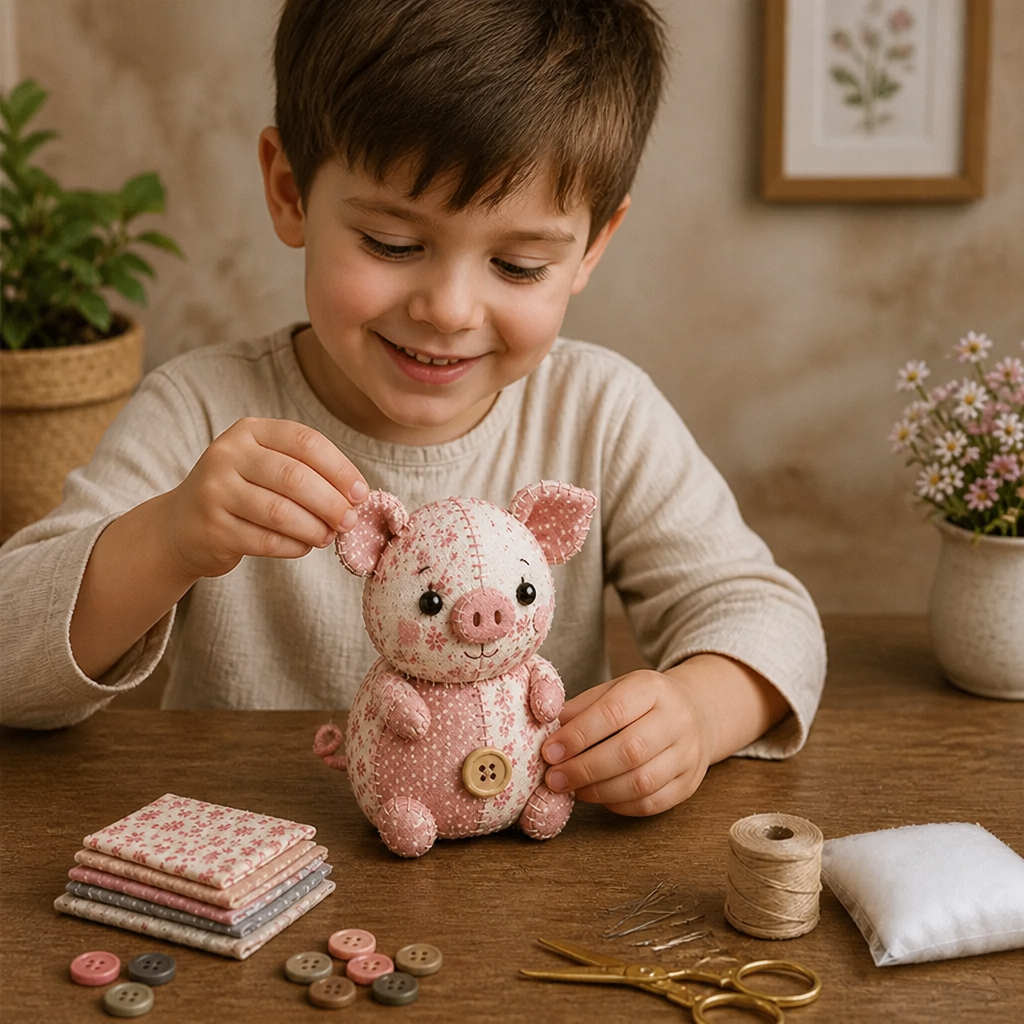 Kit da Cucito Animali DIY – Set per Ornamenti in Tessuto Fatti a Mano