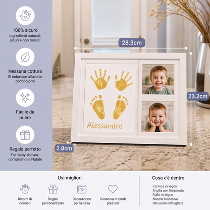 Kit fai da te per bambini con cornice ricordo per impronta della mano – impronta e portafoto