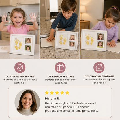 Kit fai da te per bambini con cornice ricordo per impronta della mano – impronta e portafoto