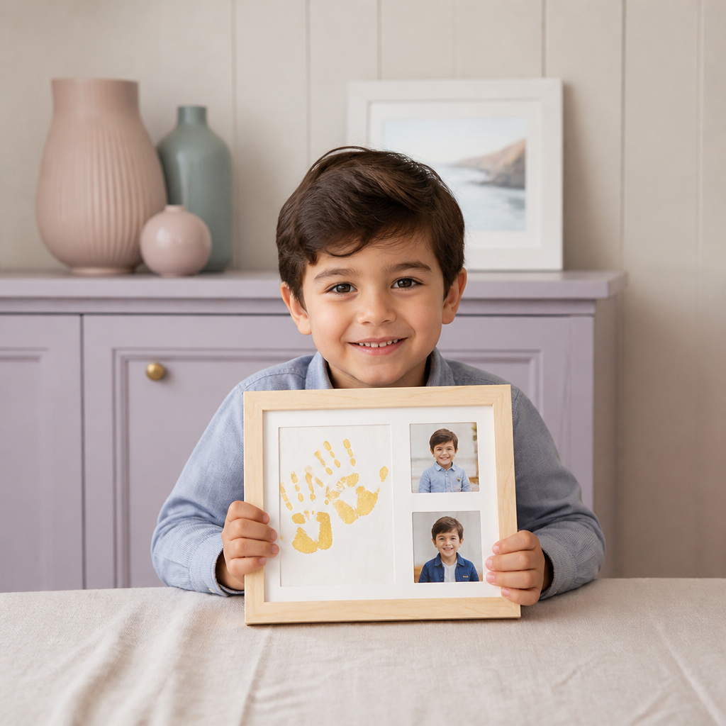 Kit fai da te per bambini con cornice ricordo per impronta della mano – impronta e portafoto