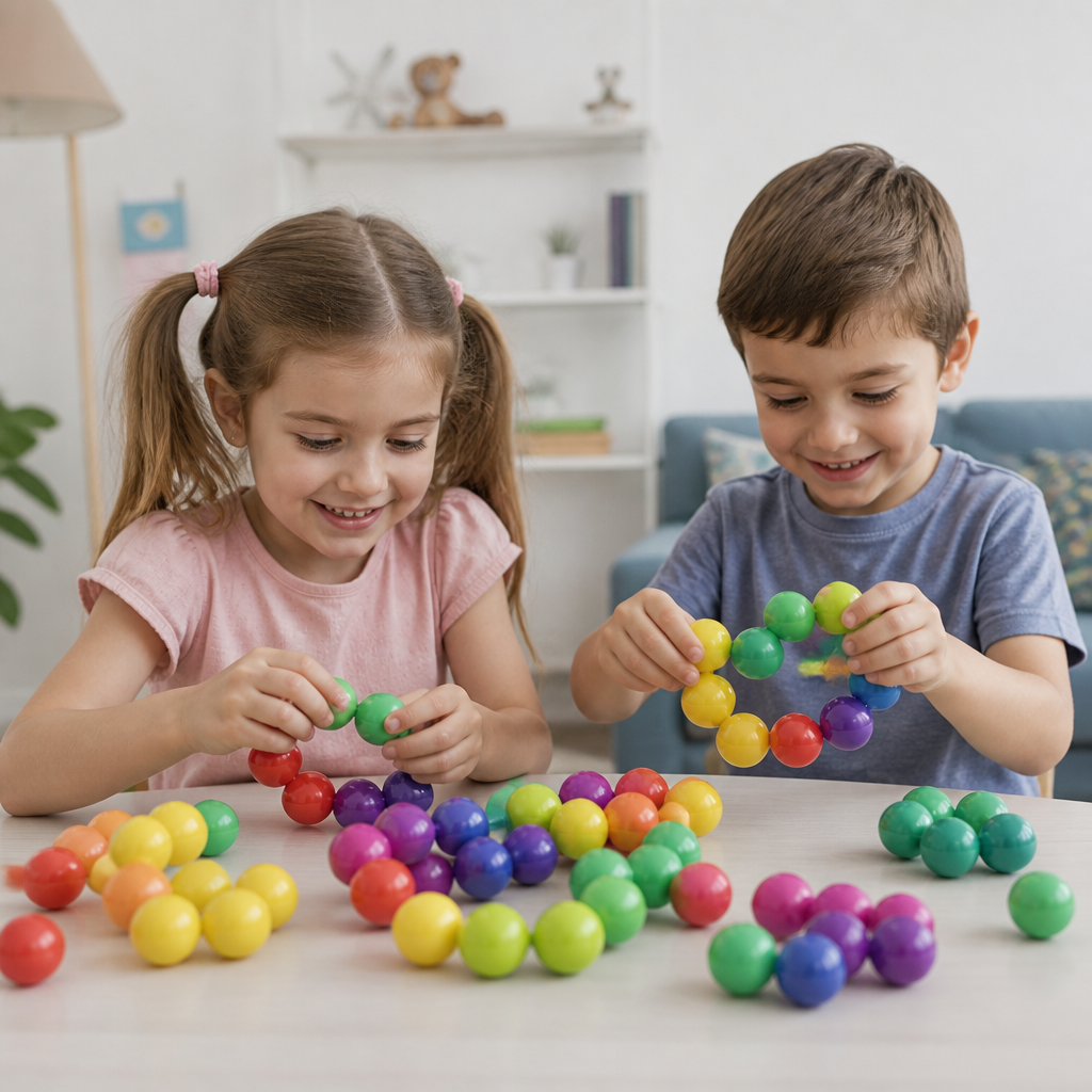 Set di costruzioni 3D con palline colorate – giocattolo educativo creativo per bambini per sviluppare la motricità fine