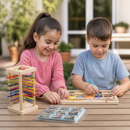Set di 3 Puzzle Montessori per il Gioco e lo Sviluppo dei Bambini