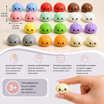 Calendario dell’Avvento con Dumpling Squishy e Misteriose Sorprese Fidget