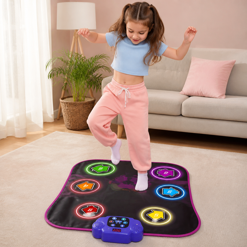 Tappetino da ballo Bluetooth luminoso per bambini con 5 modalità di gioco