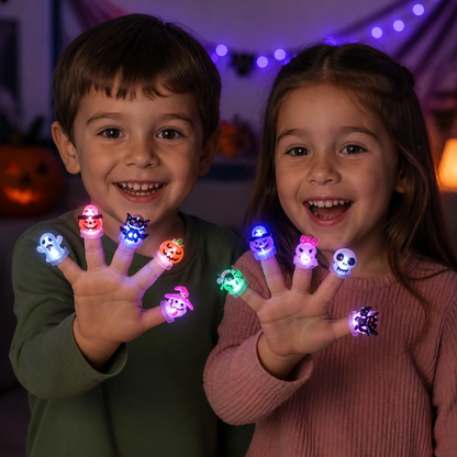 50 Pezzi di Anelli LED Lampeggianti di Halloween per Gadget da Festa per Bambini e Sacchetti di Dolcetti