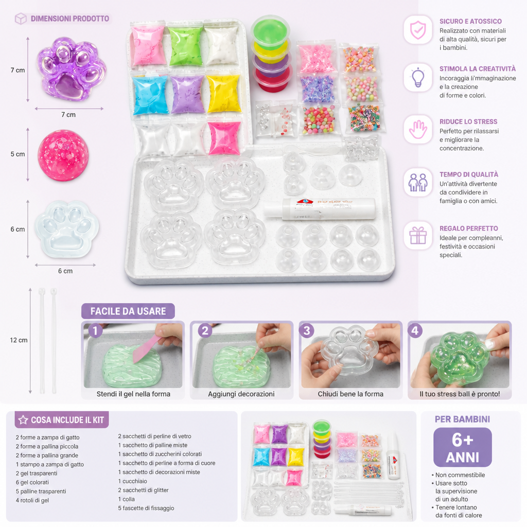 Kit Fai-da-Te per Palline Antistress per Bambini – Crea le Tue Palline Sensoriali Morbide Squishy