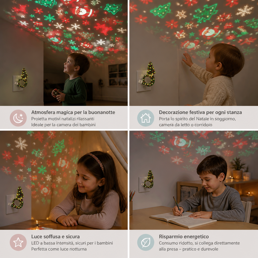 Lampada proiettore a forma di albero di Natale