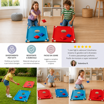 Gioco del lancio dei sacchetti bicolore per bambini – per interni ed esterni