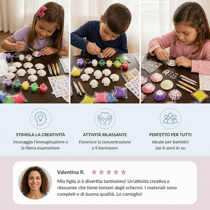 Kit per dipingere e decorare conchiglie fosforescenti
