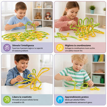 DIY Twisty Sticks – Set creativo per costruzioni 3D e attività STEM