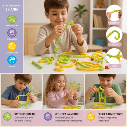 DIY Twisty Sticks – Set creativo per costruzioni 3D e attività STEM