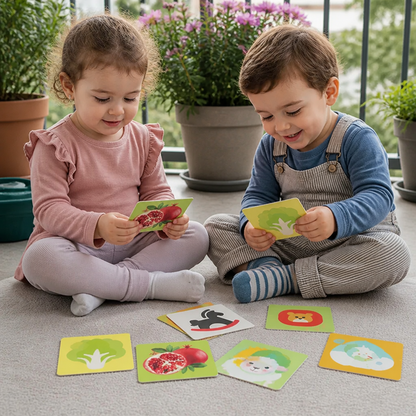 Carte didattiche Montessori per neonati – Set per la stimolazione visiva, il riconoscimento dei colori e la categorizzazione
