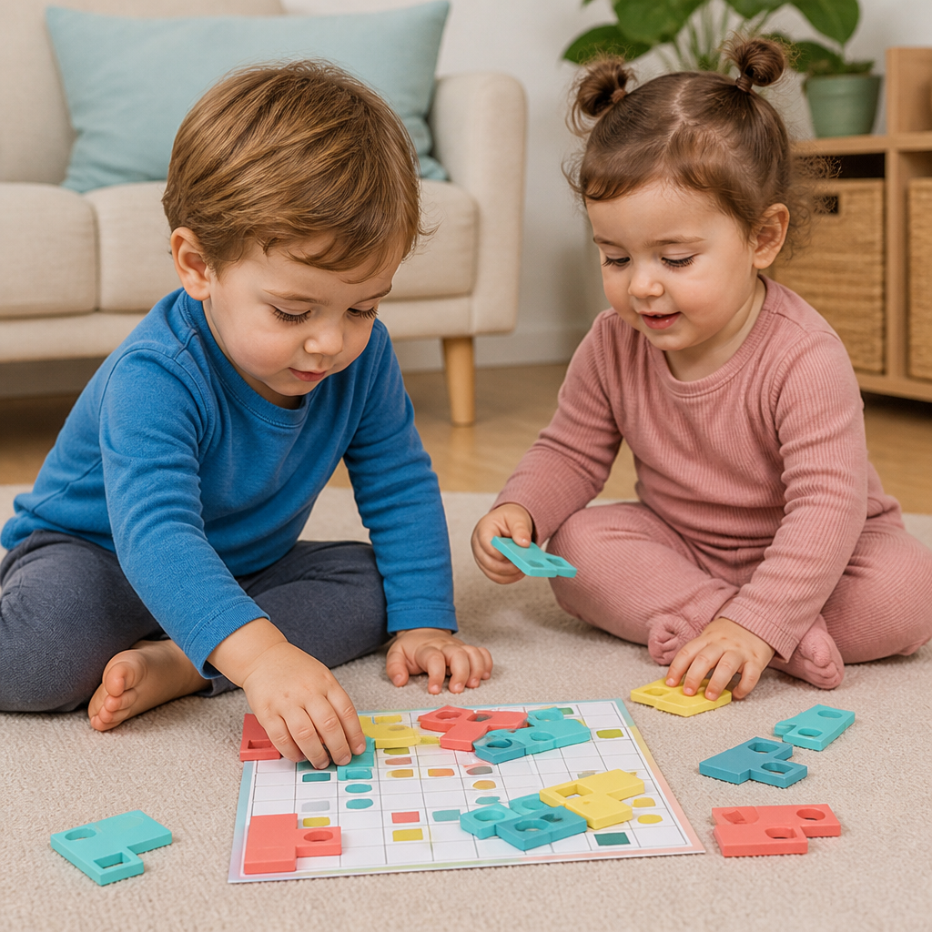 Puzzle Montessori in legno per abbinare le forme – Gioco educativo per allenare il riconoscimento dei colori e il pensiero logico