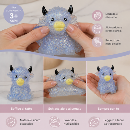 Mini Squishy Antistress a Forma di Mucca Highland