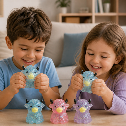 Mini Squishy Antistress a Forma di Mucca Highland
