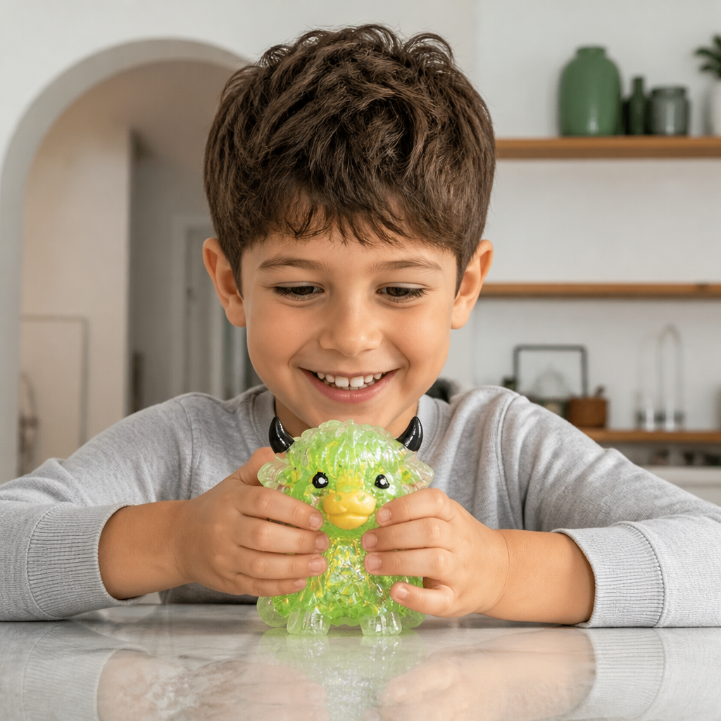 Mini Squishy Antistress a Forma di Mucca Highland