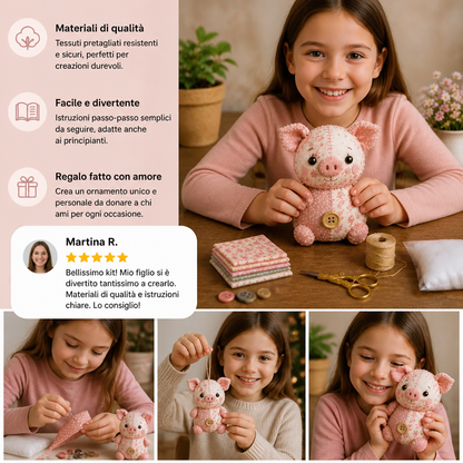Kit da Cucito Animali DIY – Set per Ornamenti in Tessuto Fatti a Mano