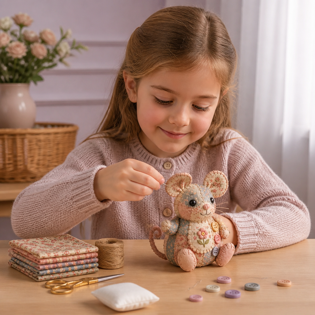Kit da Cucito Animali DIY – Set per Ornamenti in Tessuto Fatti a Mano