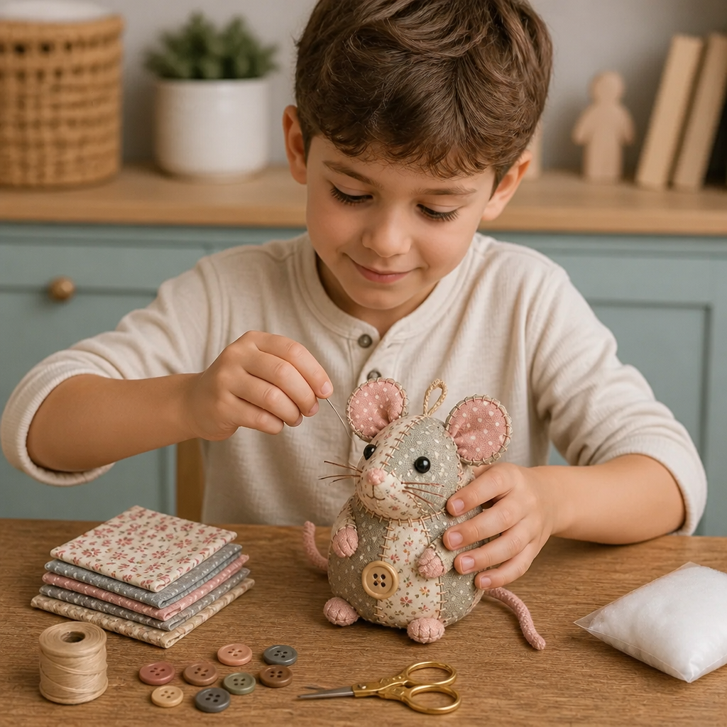 Kit da Cucito Animali DIY – Set per Ornamenti in Tessuto Fatti a Mano