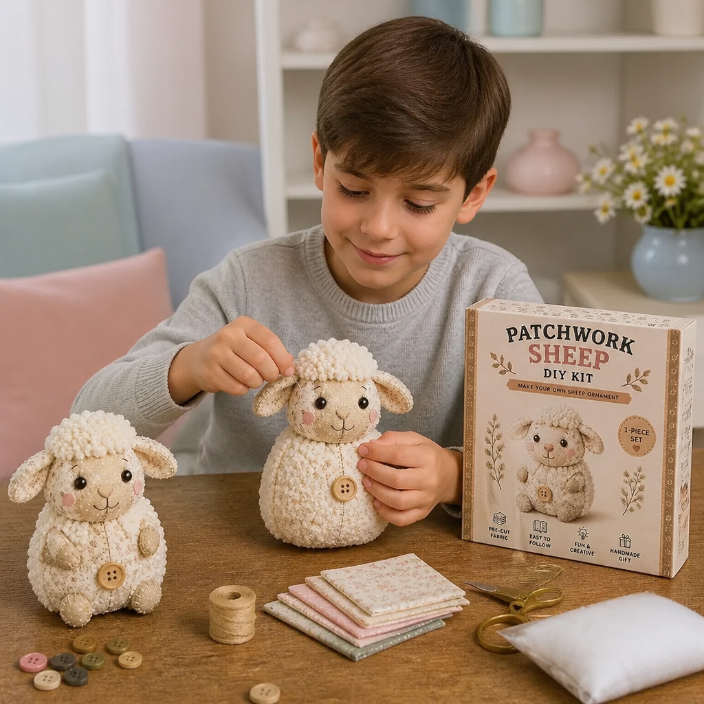 Kit da Cucito Animali DIY – Set per Ornamenti in Tessuto Fatti a Mano