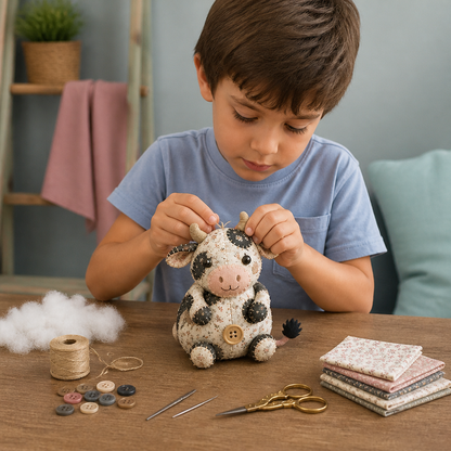 Kit da Cucito Animali DIY – Set per Ornamenti in Tessuto Fatti a Mano