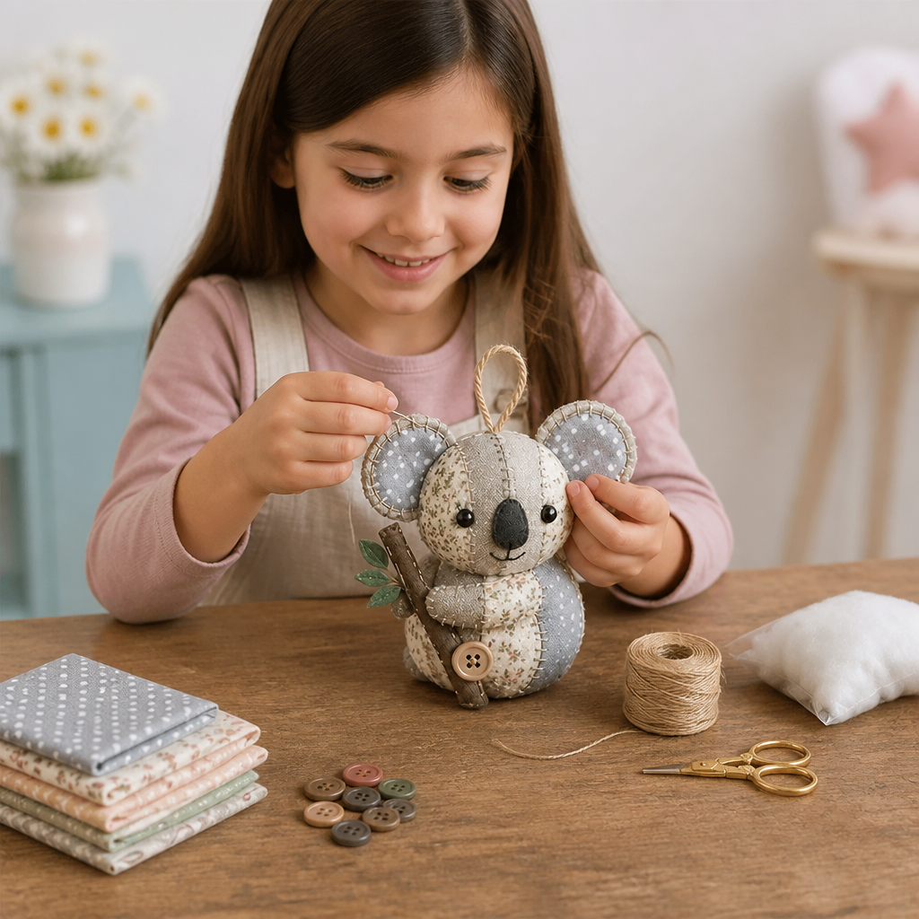 Kit da Cucito Animali DIY – Set per Ornamenti in Tessuto Fatti a Mano