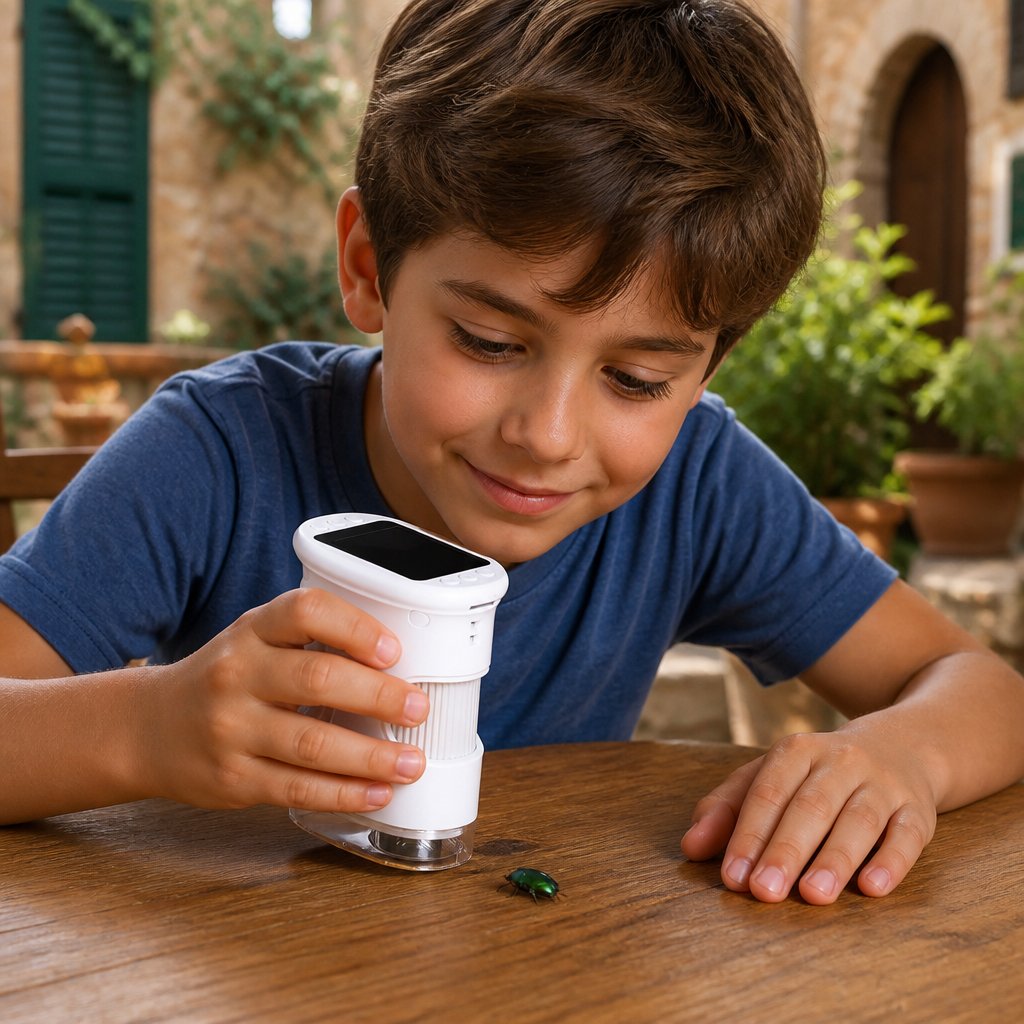 Microscopio e Telescopio Digitale 2-in-1 per Bambini con Fotocamera per Foto e Video