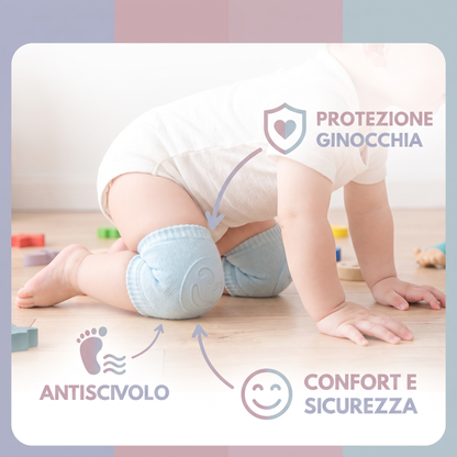 Ginocchiere per neonati – Protezione antiscivolo con faccine sorridenti