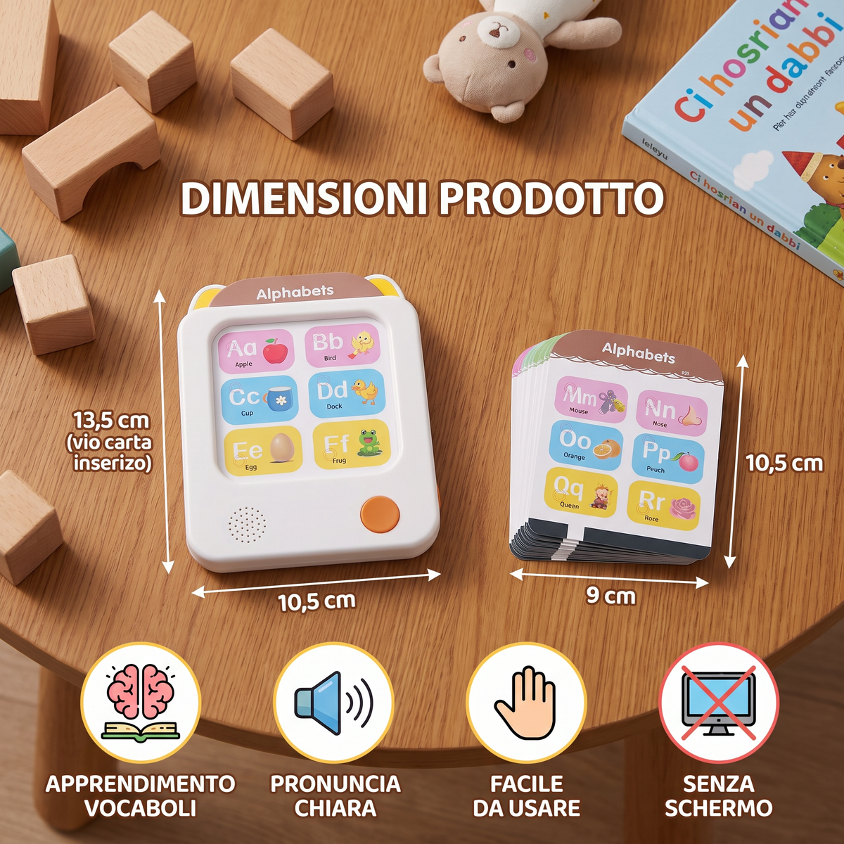 Lettore Interattivo di Flashcard in Inglese per Bambini – Giocattolo Educativo