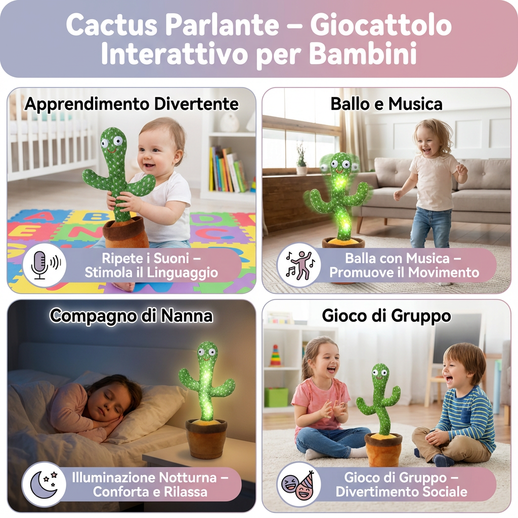 Cactus Parlante – Giocattolo Interattivo per Bambini