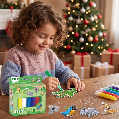 Kit creativo DIY di Natale per bambini per decorare gli addobbi con la pittura, senza colla né cottura