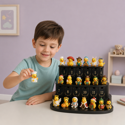 Calendario dell’Avvento di 24 Giorni con Anatre Magiche e Mini Figurine da Collezione