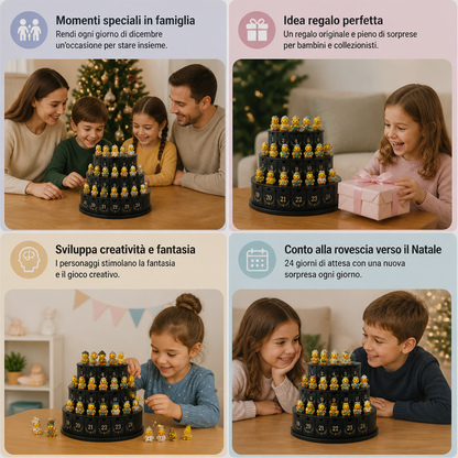 Calendario dell’Avvento di 24 Giorni con Anatre Magiche e Mini Figurine da Collezione