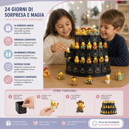 Calendario dell’Avvento di 24 Giorni con Anatre Magiche e Mini Figurine da Collezione