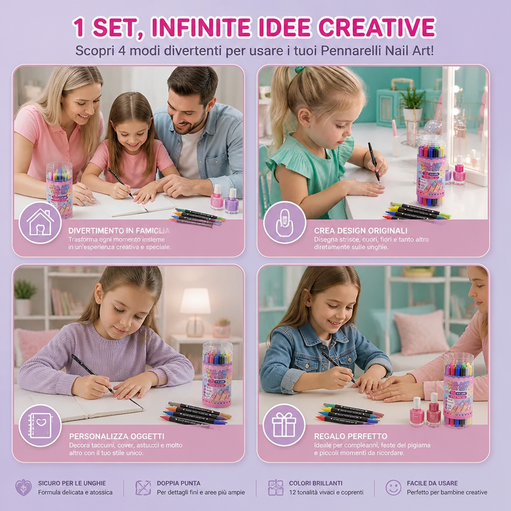 Set di 12 Pennarelli per Nail Art a Doppia Punta – Dettagli Precisi e Design Creativi