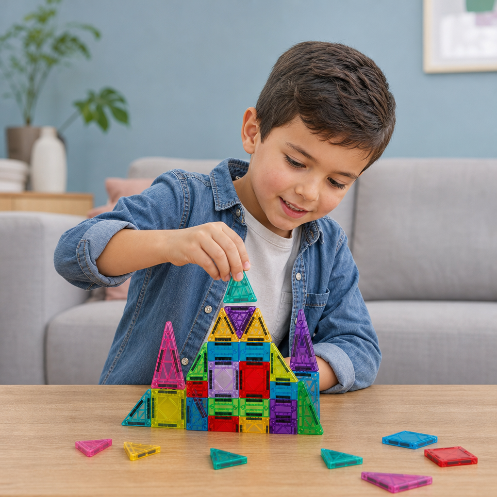 Set di Costruzioni Magnetiche per Bambini – Scatola Metallica Portaoggetti da Viaggio
