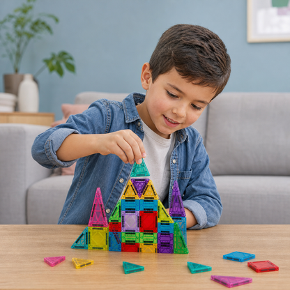 Set di Costruzioni Magnetiche per Bambini – Scatola Metallica Portaoggetti da Viaggio