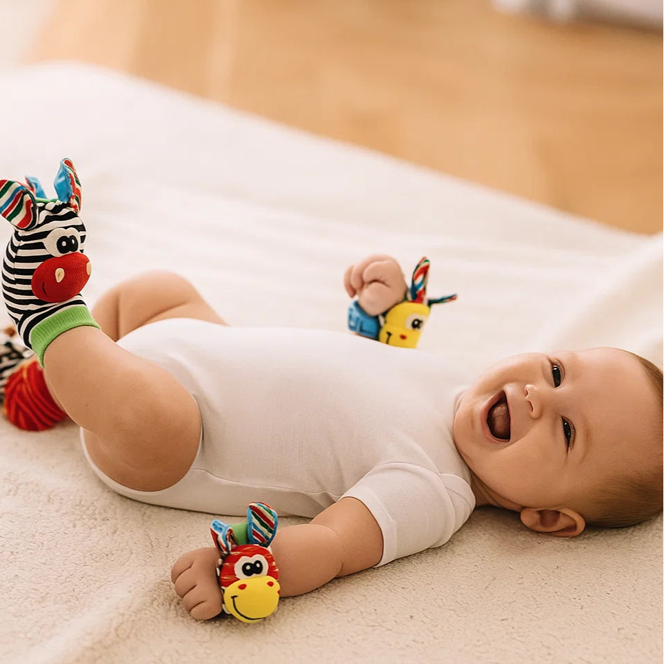 Set di sonagli da polso e calzini per bambini | Giocattoli sensoriali colorati per l' apprendimento precoce e lo sviluppo delle abilità motorie