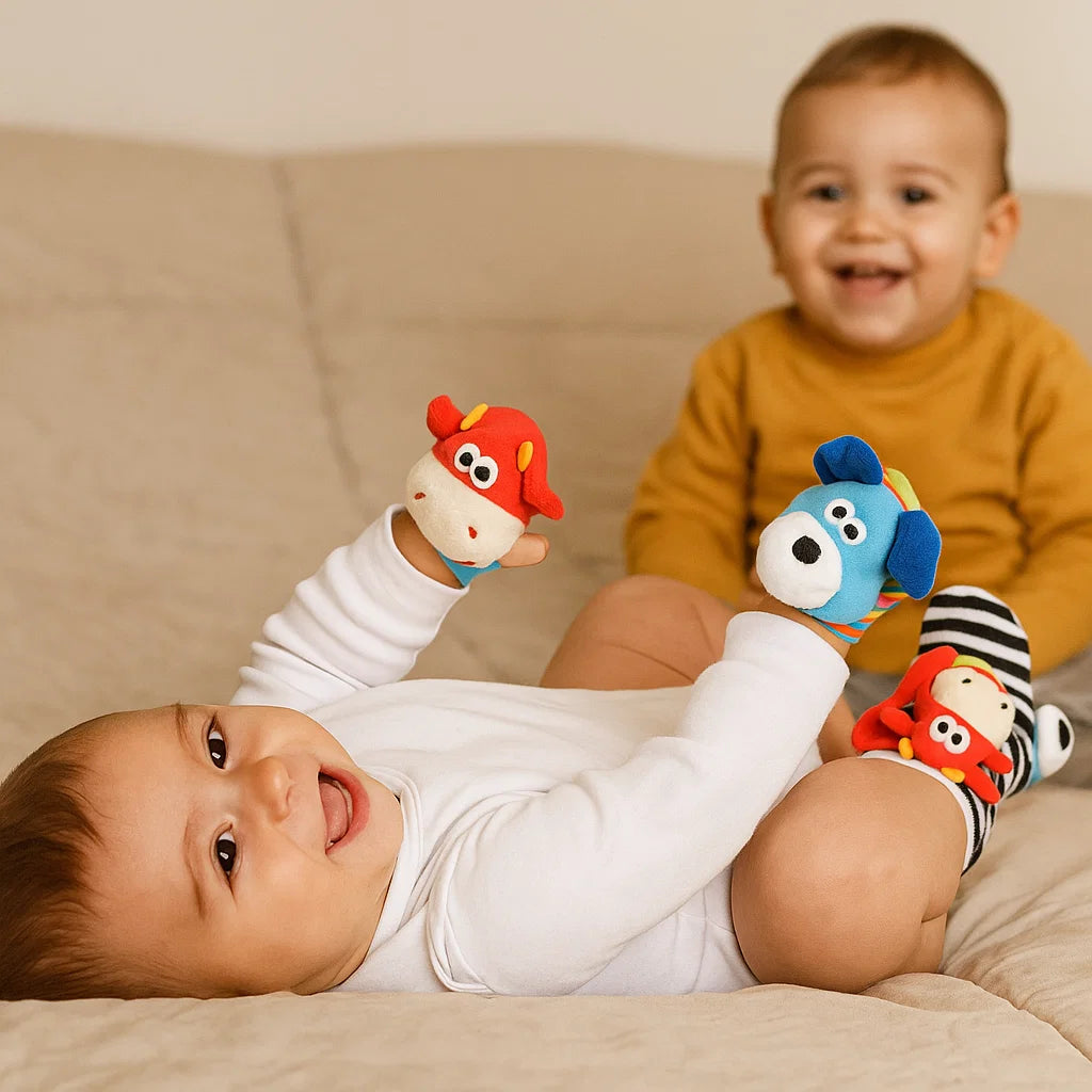 Set di sonagli da polso e calzini per bambini | Giocattoli sensoriali colorati per l' apprendimento precoce e lo sviluppo delle abilità motorie
