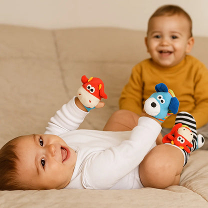 Set di sonagli da polso e calzini per bambini | Giocattoli sensoriali colorati per l' apprendimento precoce e lo sviluppo delle abilità motorie