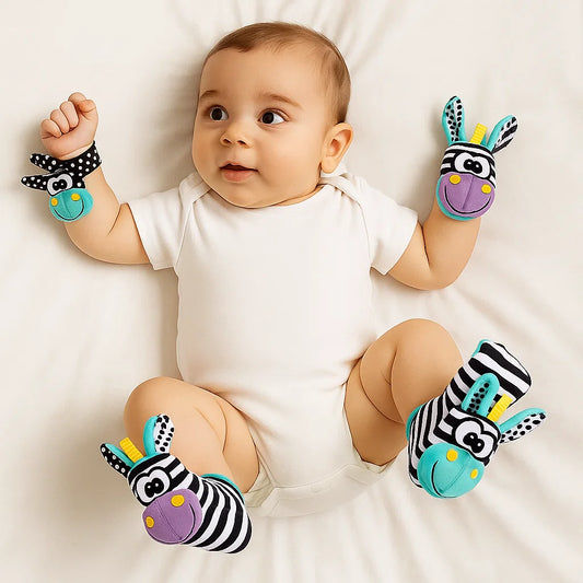 Set di sonagli da polso e calzini per bambini | Giocattoli sensoriali colorati per l' apprendimento precoce e lo sviluppo delle abilità motorie