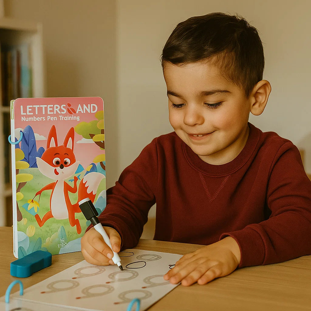 Libro di allenamento al controllo della penna per bambini | Pratica di disegno riutilizzabile per aumentare la concentrazione e la coordinazione mano - occhio