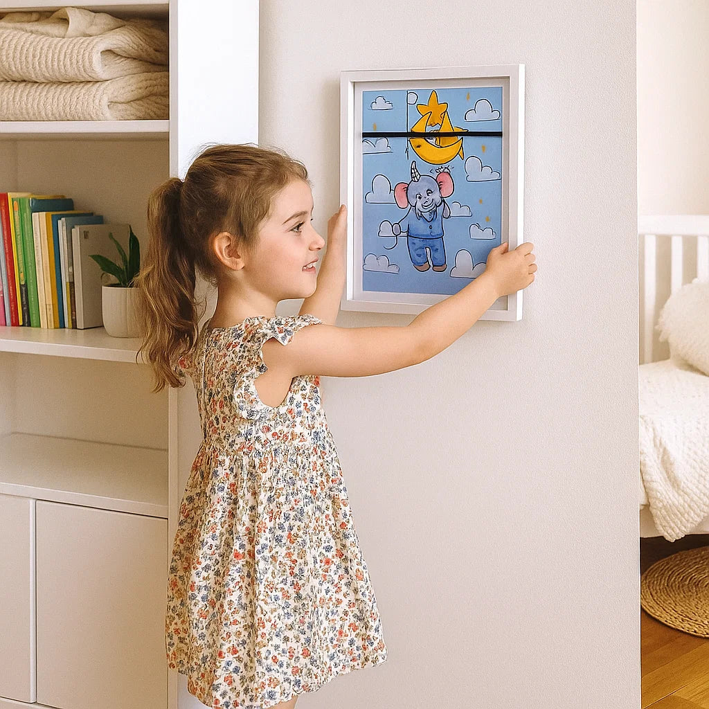 Cornice artistica per bambini | Cornice apribile con custodia per disegni e progetti creativi