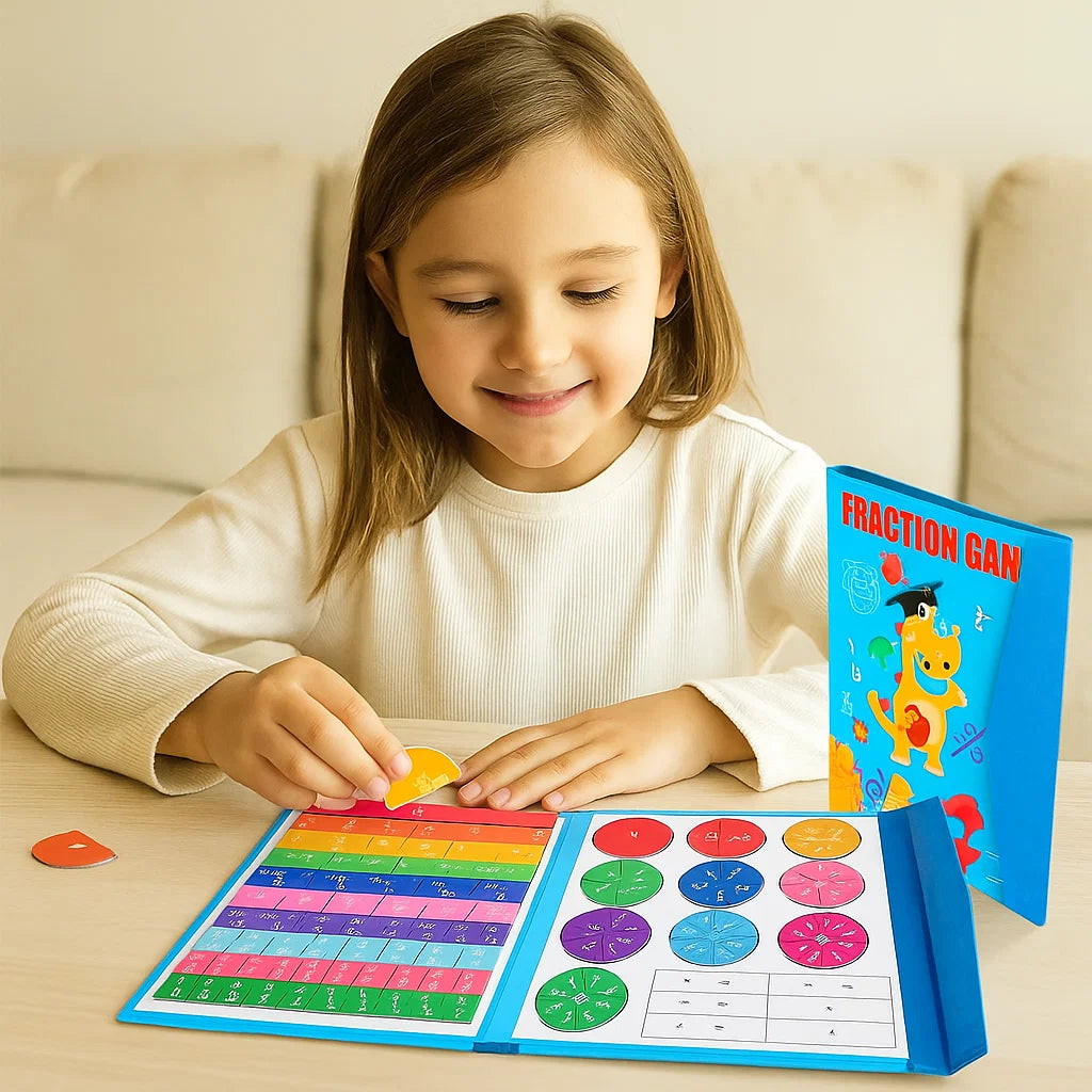 Scheda magnetica per l' apprendimento delle frazioni per bambini | Strumento matematico colorato per la comprensione delle frazioni e delle operazioni